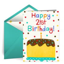 Milestone Birthday Cake 21st card image