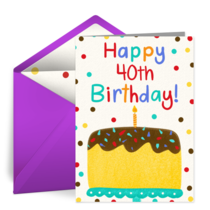Milestone Birthday Cake 40th card image