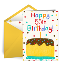 Milestone Birthday Cake 50th card image
