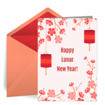 Cherry Blossom Lanterns card image