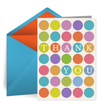 Bright Dots Thank You card image