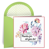 Employee Floral Thanks card image