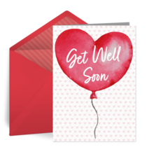 Get Well Balloon card image