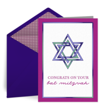 Bat Mitzvah Congrats card image