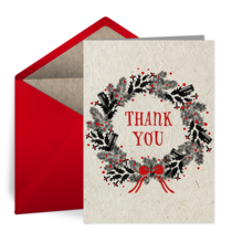 Thanks Rustic Wreath card image