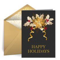 Business Thanks Poinsettia card image