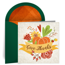 Rustic Pumpkin Thanksgiving card image