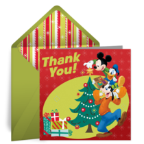 Holiday Mickey Thank You card image