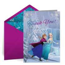Frozen Holiday Thank You card image