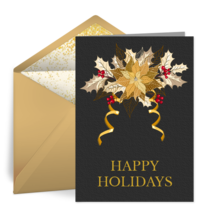 Business Poinsettia Bells card image