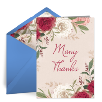 Formal Floral Thank You card image