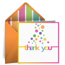 Bubble Birthday Thank You card image