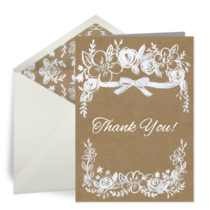 Rustic Floral Birthday Thank You card image