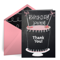 Birthday Cake Chalkboard Thanks card image