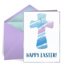 Watercolor Easter Cross card image