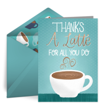 Thanks A Latte Mugs  card image