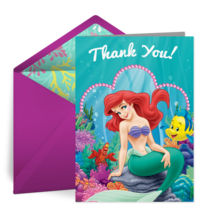 Little Mermaid Thank You card image