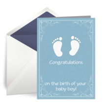 Congratulations Baby Boy Blue card image