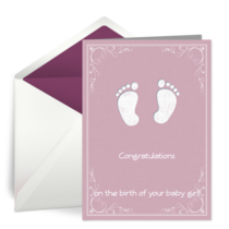 Congratulations Baby Girl Pink card image