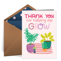 Helping Me Grow Thank You card image