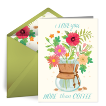 Coffee Break Floral card image
