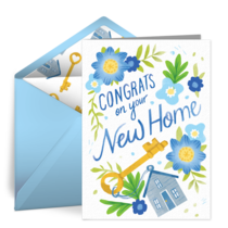 New Home Floral card image