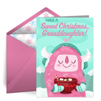 Sweet Christmas Granddaughter  card image