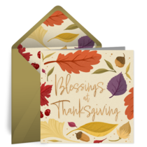 Blessings at Thanksgiving card image