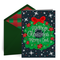 Mom & Dad Wreath card image