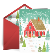Woodsy Christmas House card image