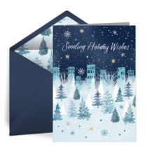 Snowy Holiday City card image