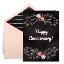 Anniversary Floral Doodle card image