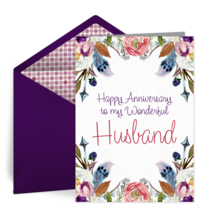 Anniversary Wonderful Husband card image