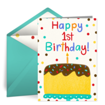 1st Birthday Cake card image