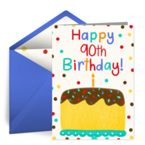 90th Birthday Cake card image