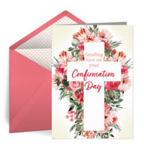 Confirmation Floral Cross card image