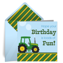 Tractor Birthday card image