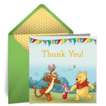 Winnie the Pooh Thanks card image