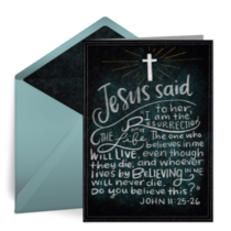 Easter Scripture Chalkboard card image