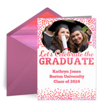 Pink Confetti Grad card image