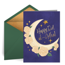 Floral Crescent Moon card image