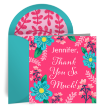 Personalized Floral Thank You card image