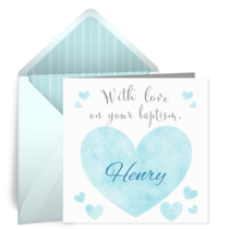 With Love Baptism Blue card image