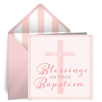 Baptism Blessings Pink card image