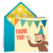 Curious George Thanks card image