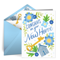 Floral New Home card image