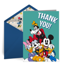 Mickey & Friends Thanks card image