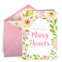 Many Thanks Spring Blossoms card image