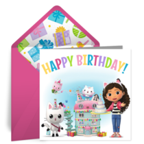 Gabby's Dollhouse Happy Birthday card image