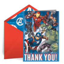 Avengers | Birthday Thank You  card image
